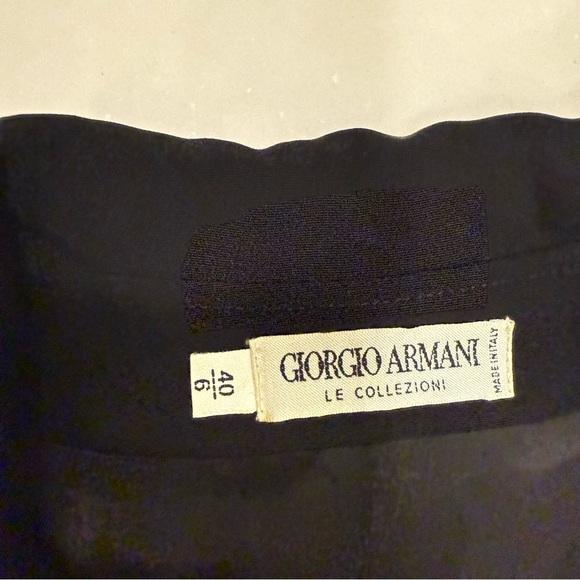 Giorgio Armani Italy Solid Black Dress Ruffle V-Neck Back Zip Size US 6 EU 40 - Picture 10 of 11